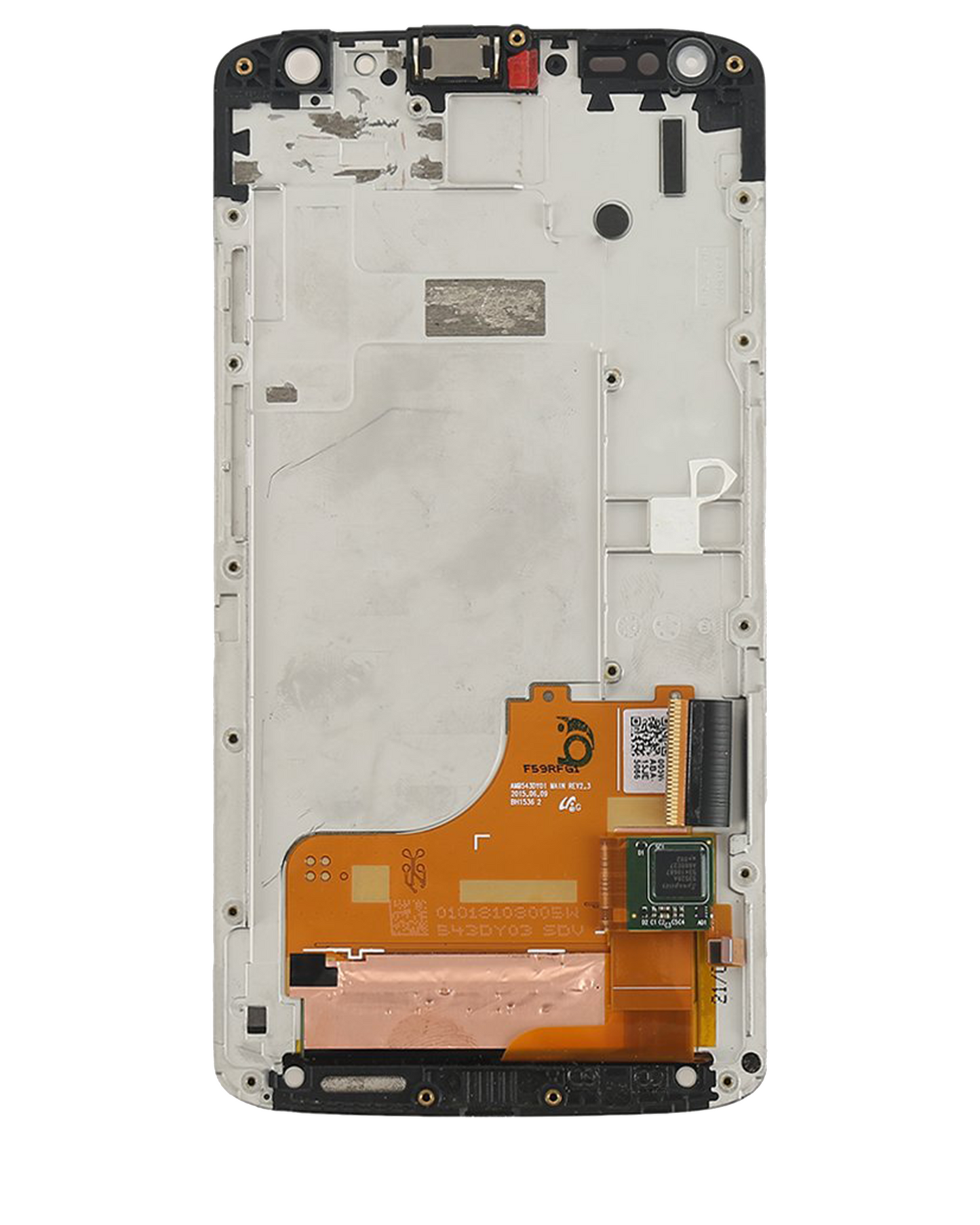 LCD Assembly With Frame for Motorola Droid Turbo 2 (XT1585 / 2015) Genuine OEM Black - Motorola part alternate angle, SKU 107082061934, image 8