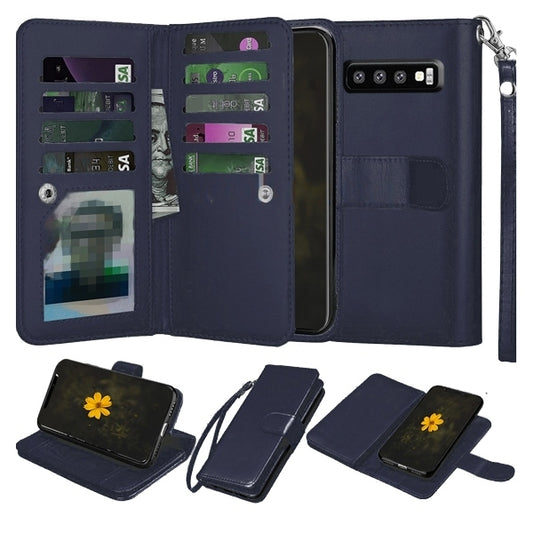 Wallet Case With Extra Card Slots Samsung Galaxy S10 Plus Blue Navy