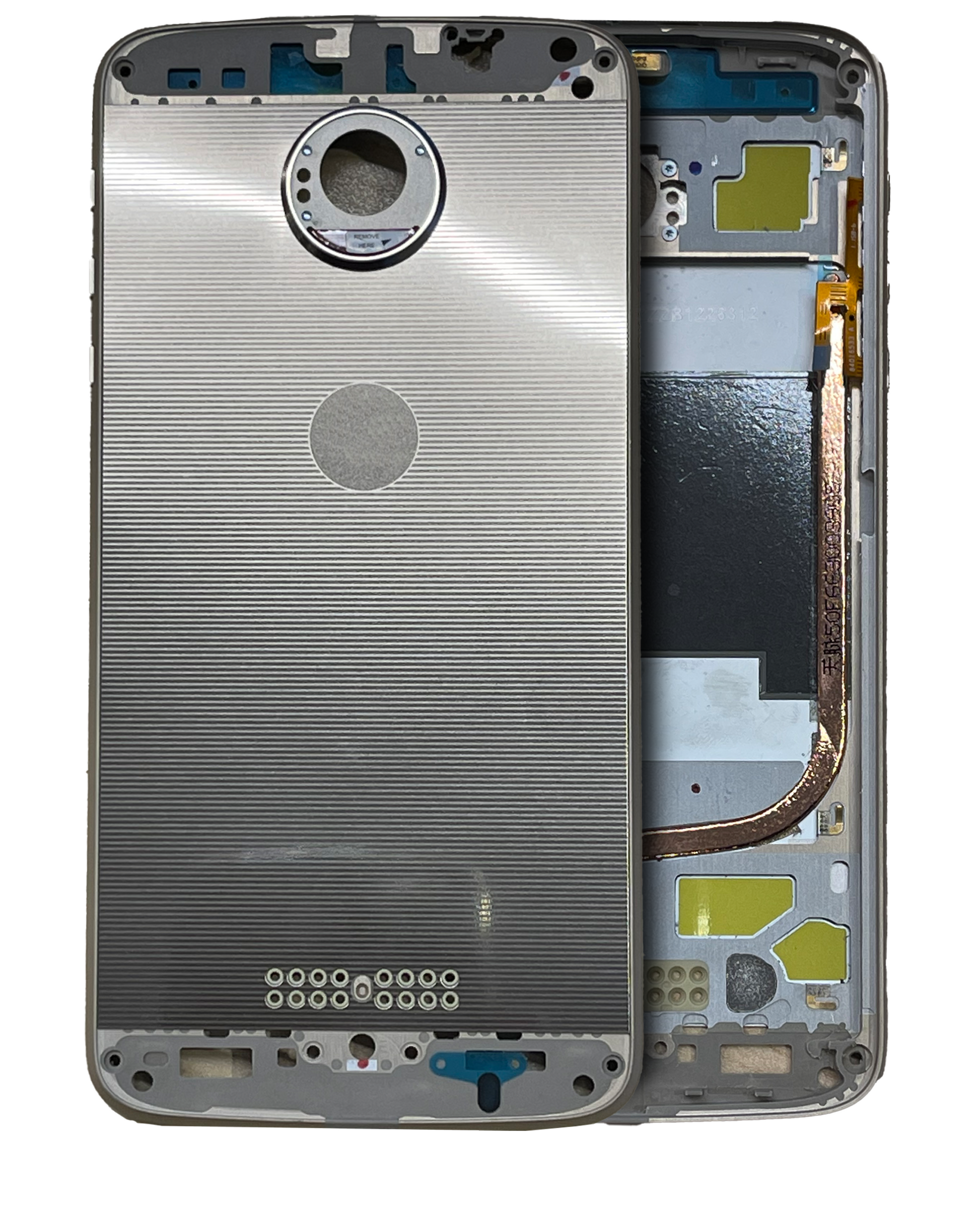 Mid Frame Housing For Motorola Moto Z Force Droid (XT1650-02 / 2016) (Used OEM Pull: Grade A) (Gold) - Motorola replacement part, primary product view, SKU 107082031215