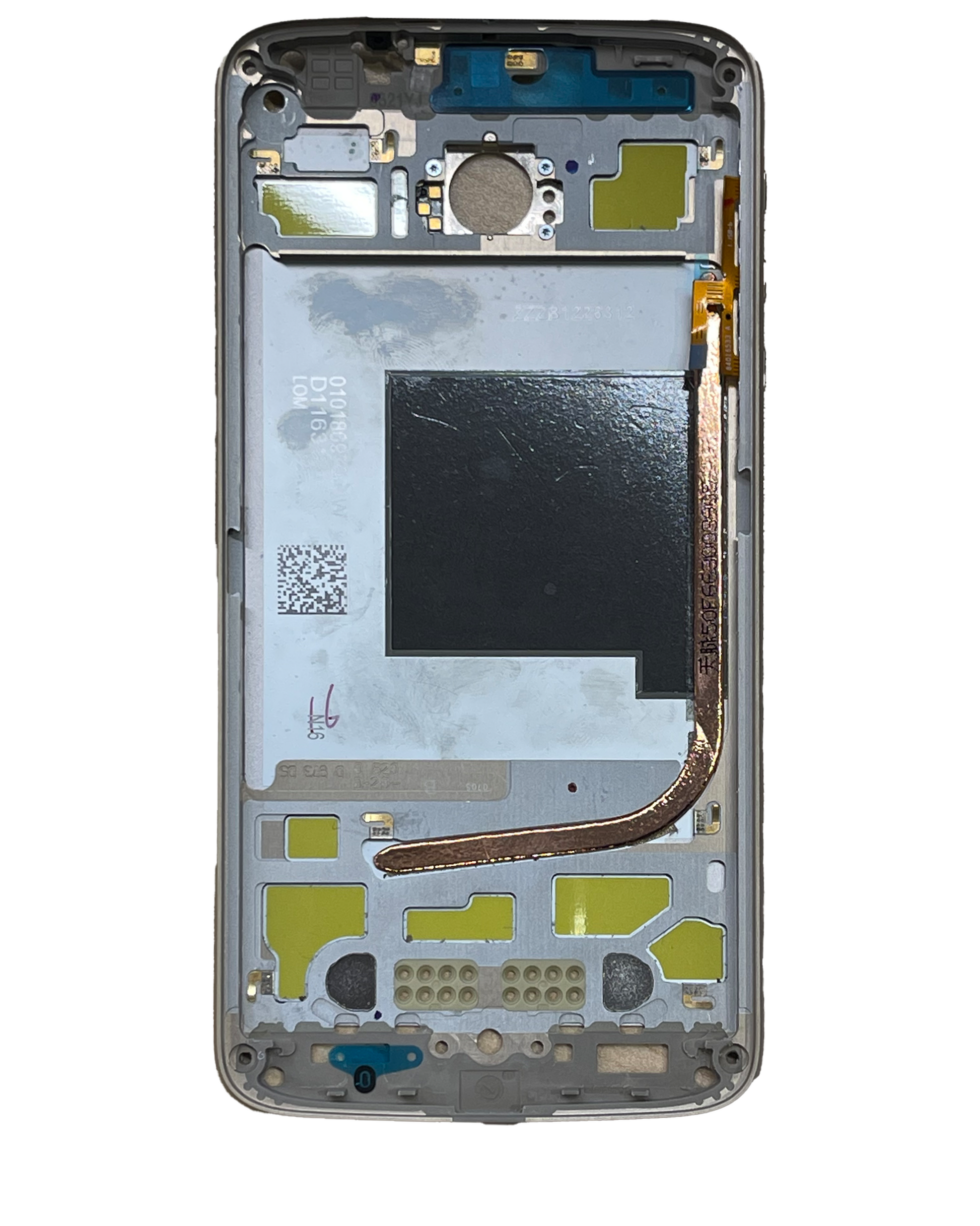 Mid Frame Housing For Motorola Moto Z Force Droid (XT1650-02 / 2016) (Used OEM Pull: Grade A) (Gold) - Motorola replacement part, alternate component view, SKU 107082031215