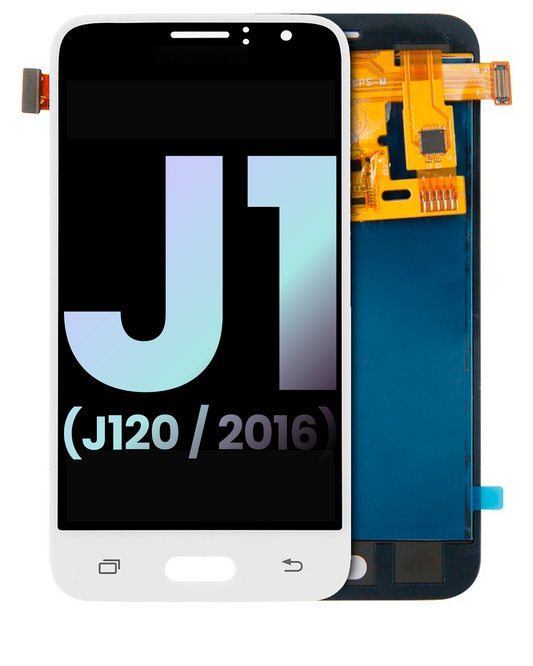 LCD Assembly Without Frame For Samsung Galaxy J1 (J120 / 2016) (White) (Service Pack) | Samsung Galaxy J1 (J120 / 2016) Replacement Parts | product image 1
