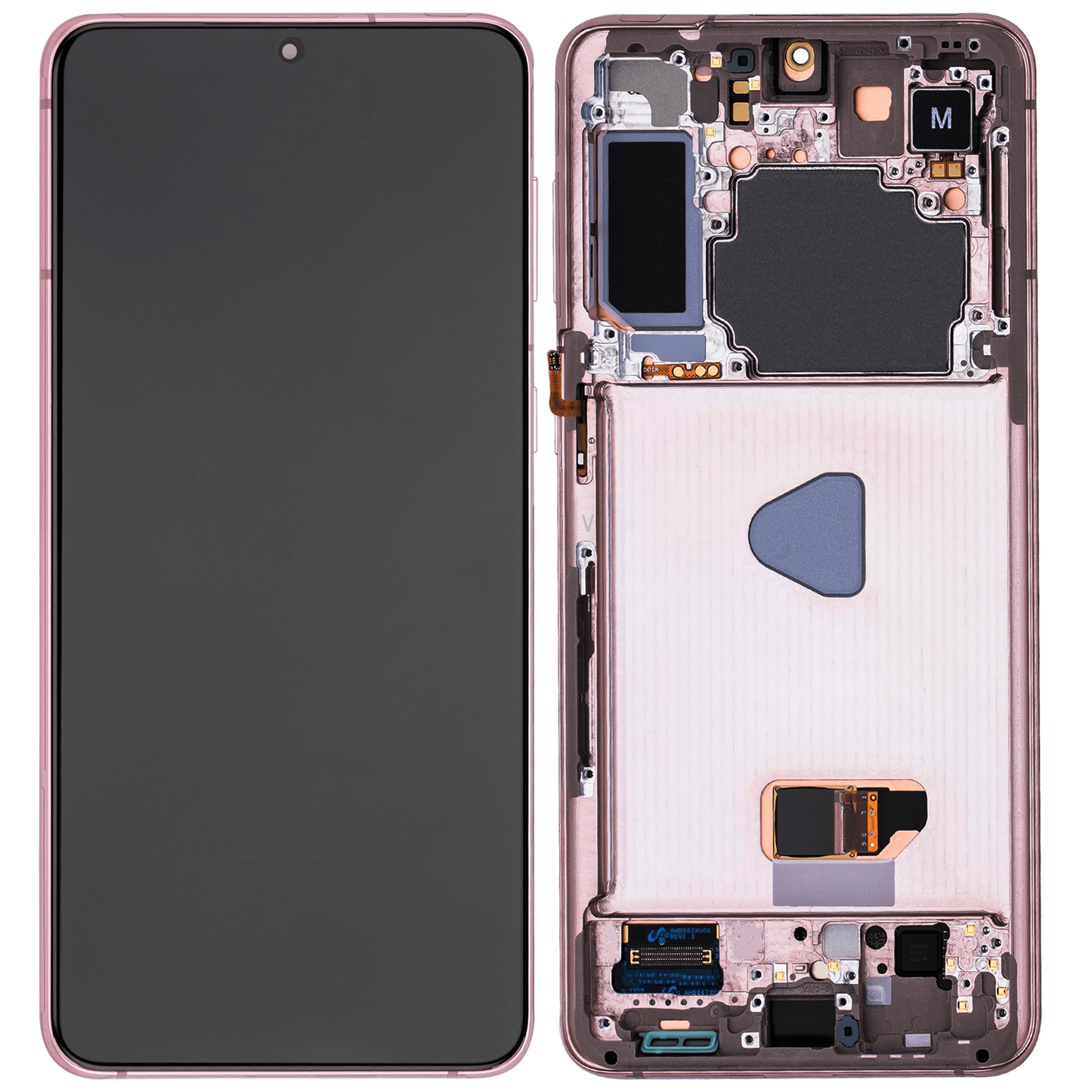 OLED Assembly With Frame For Samsung Galaxy S21 Plus 5G (Aftermarket Plus) (Phantom Violet / Pink / Gold)