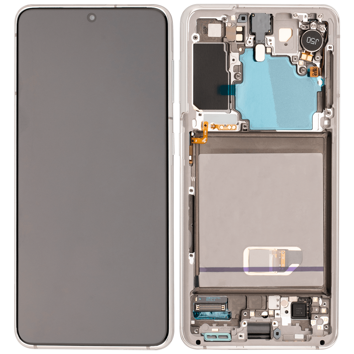 OLED Assembly With Frame For Samsung Galaxy S21 5G (Aftermarket Plus) (Phantom White)