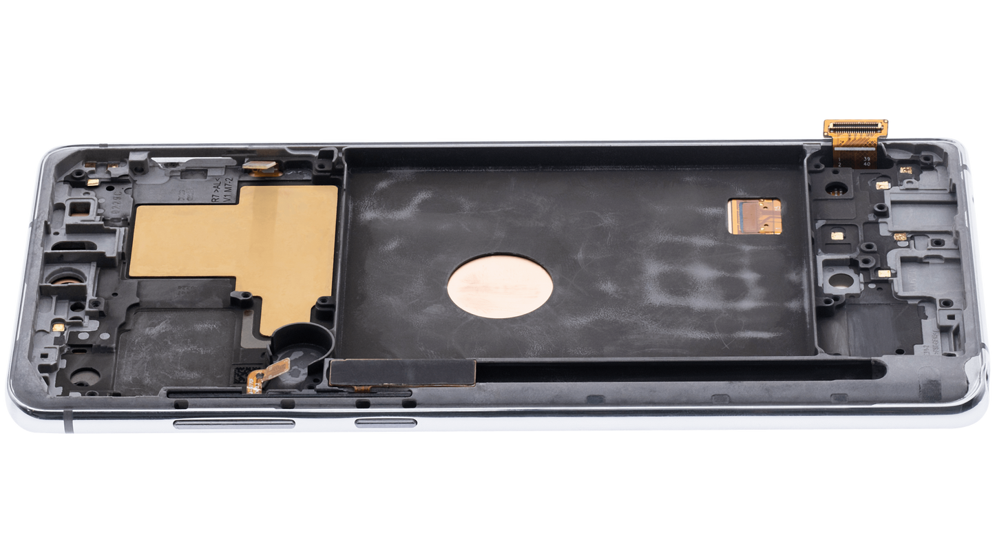 OLED Assembly With Frame For Samsung Galaxy Note 10 Lite (Aftermarket Plus) (Aura Glow / Silver)