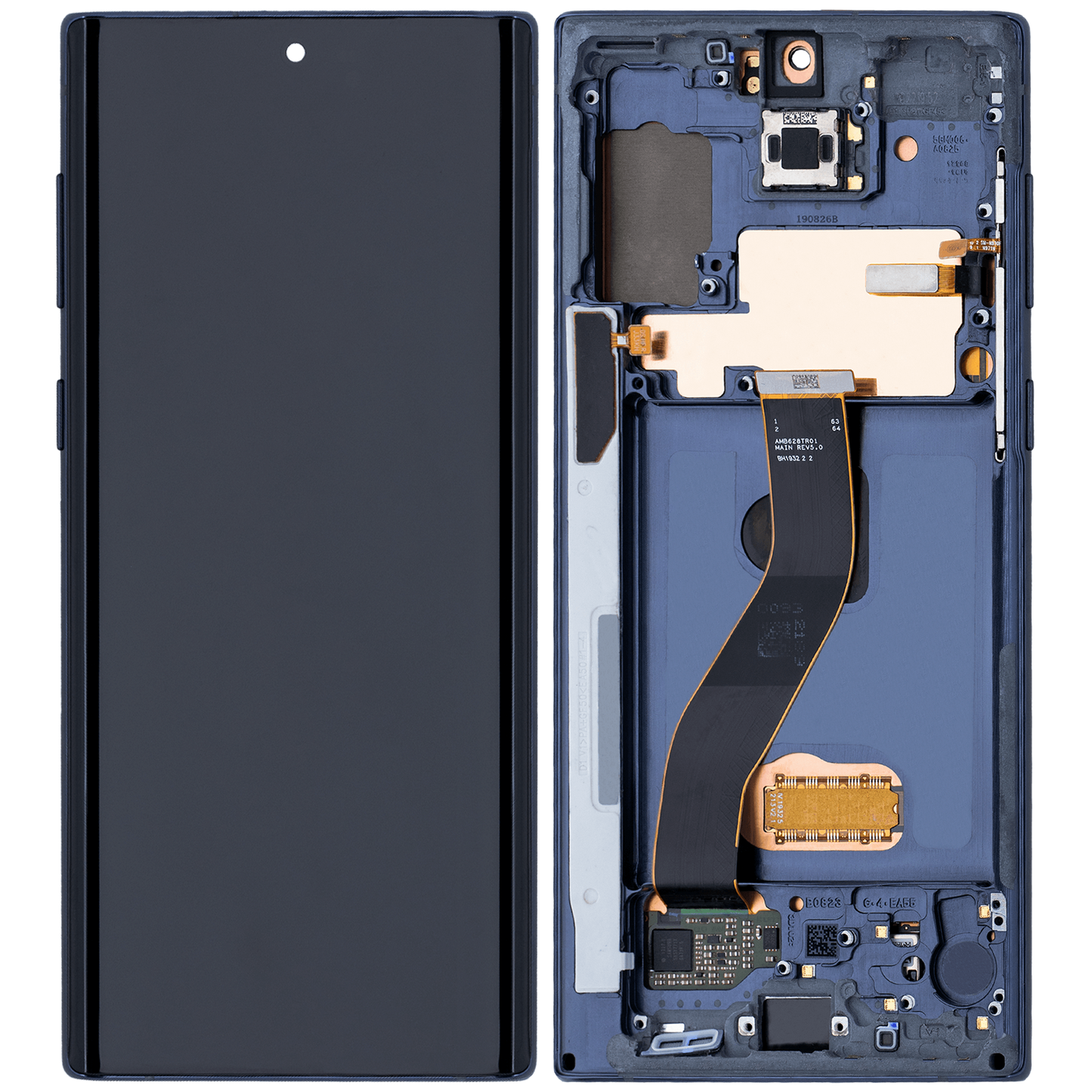 OLED Assembly With Frame For Samsung Galaxy Note 10 (Aftermarket Plus) (Aura Glow / Silver)
