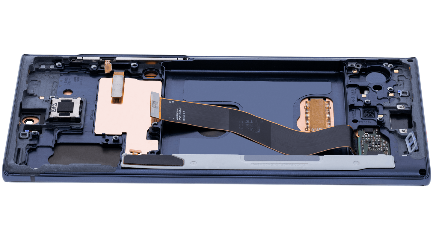 OLED Assembly With Frame For Samsung Galaxy Note 10 (Aftermarket Plus) (Aura Glow / Silver)