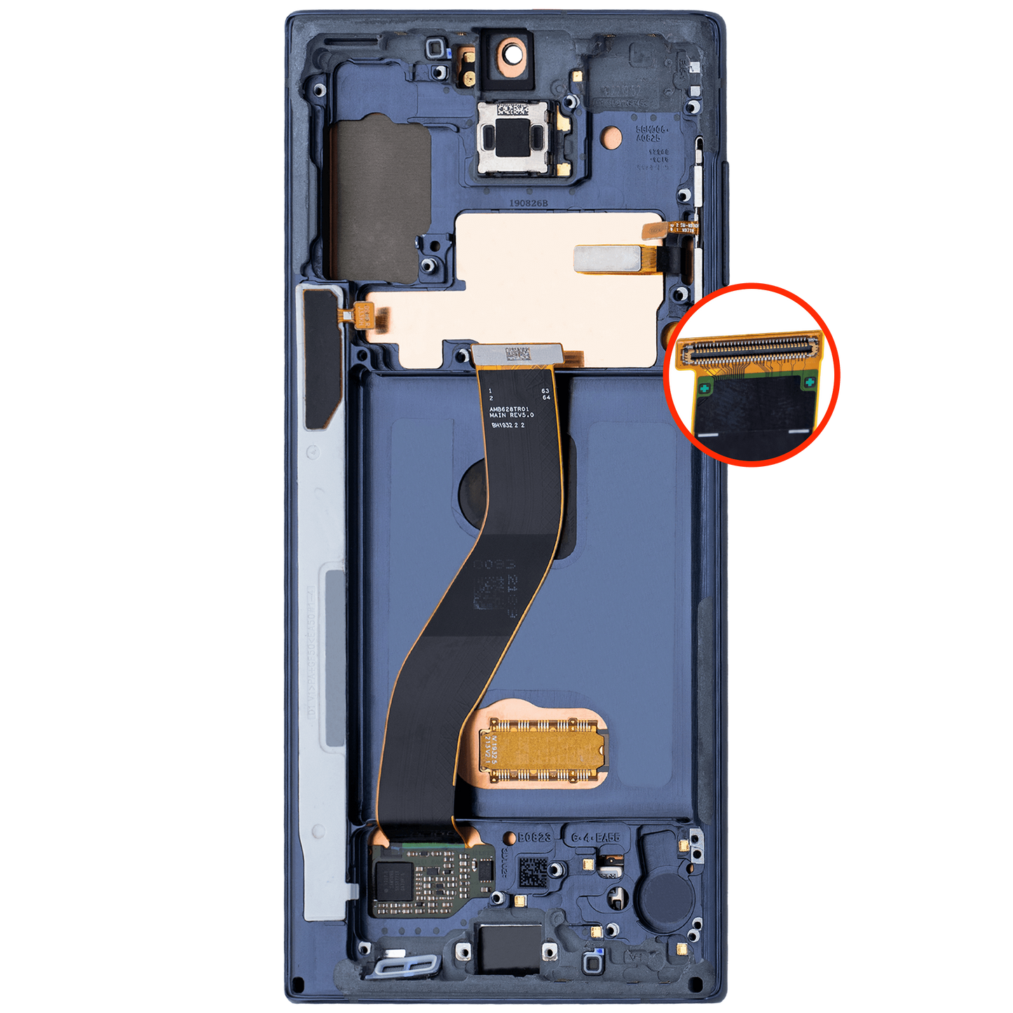 OLED Assembly With Frame For Samsung Galaxy Note 10 (Aftermarket Plus) (Aura Glow / Silver)