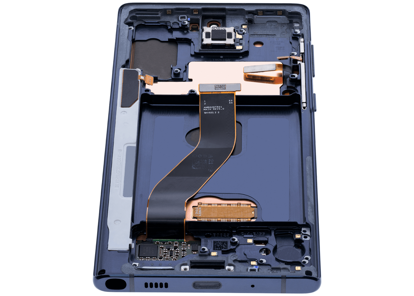OLED Assembly With Frame For Samsung Galaxy Note 10 (Aftermarket Plus) (Aura Glow / Silver)