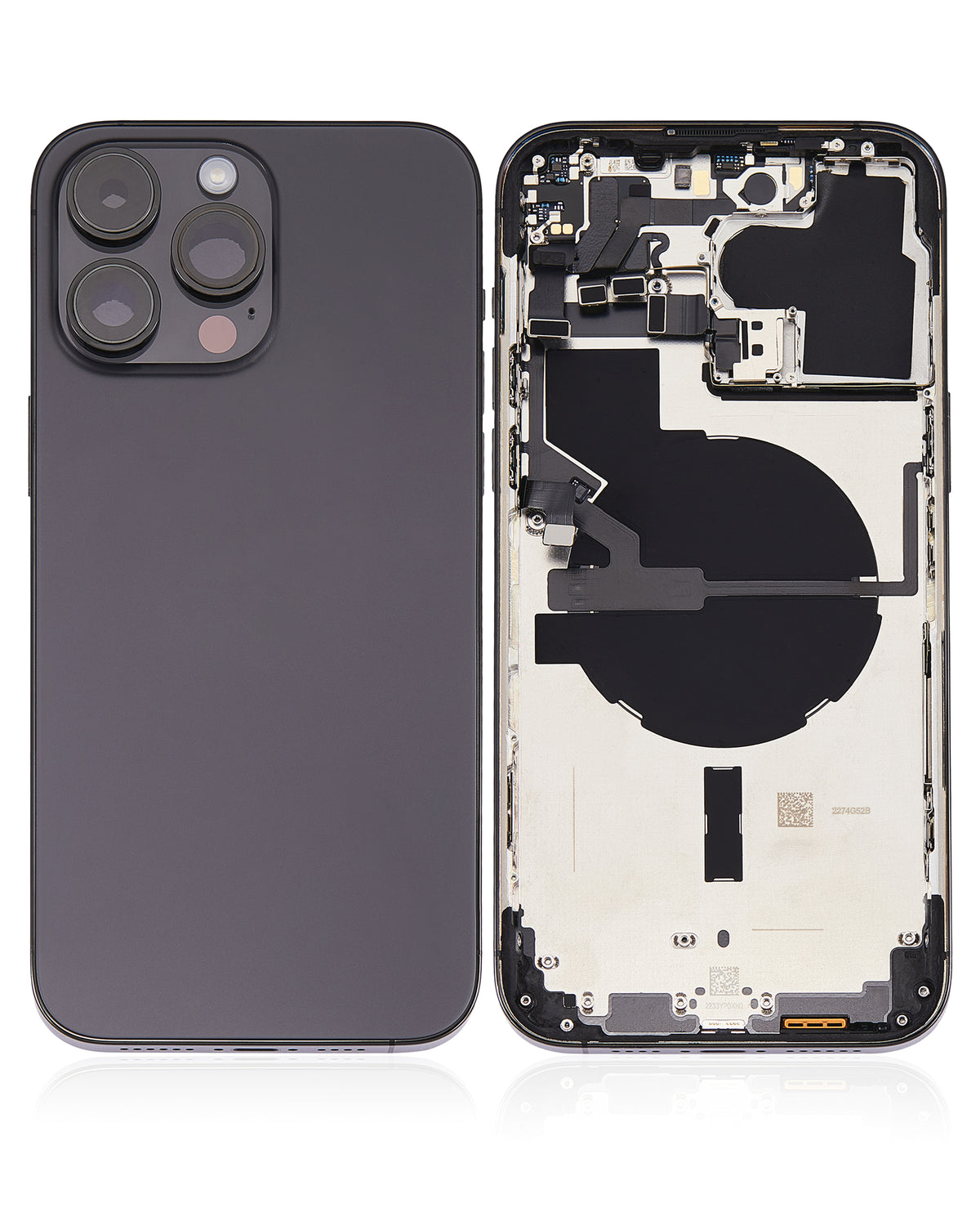 Back Housing W/ Small Parts For iPhone 14 Pro Max (US Version) (Used OEM Pull: Grade A) (Space Black)