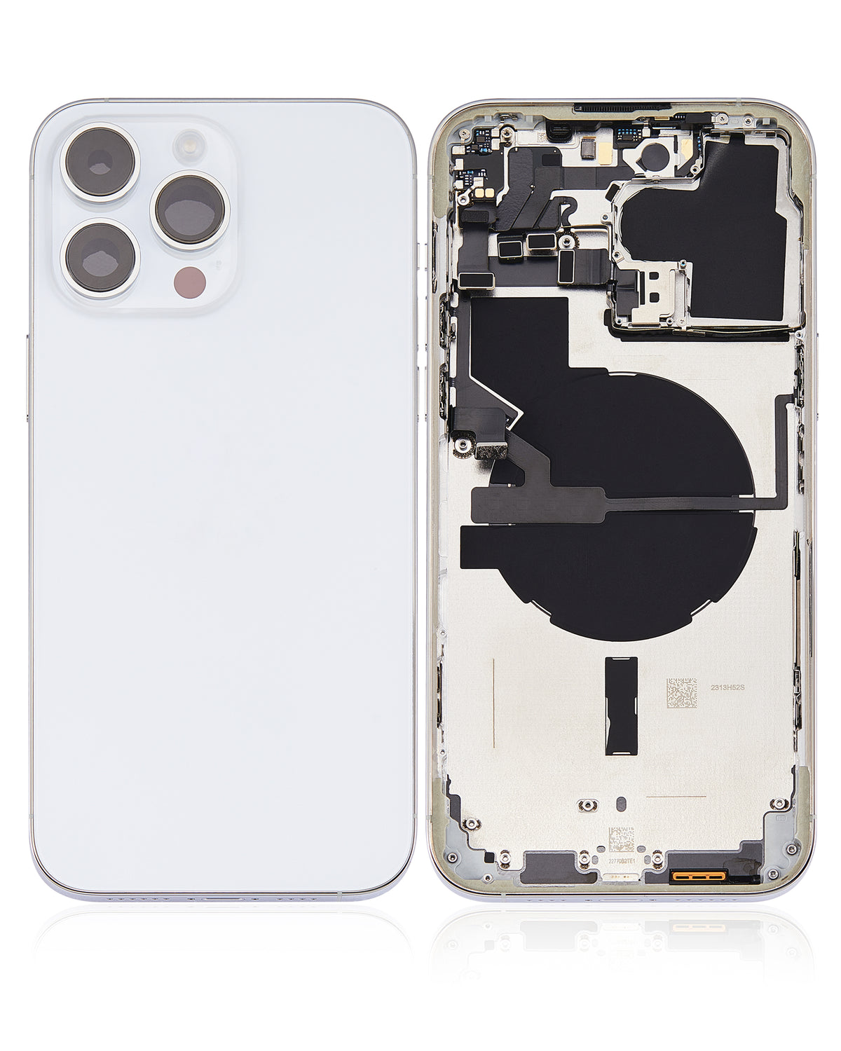 Back Housing W/ Small Parts For iPhone 14 Pro Max (US Version) (Used OEM Pull: Grade A) (Silver)