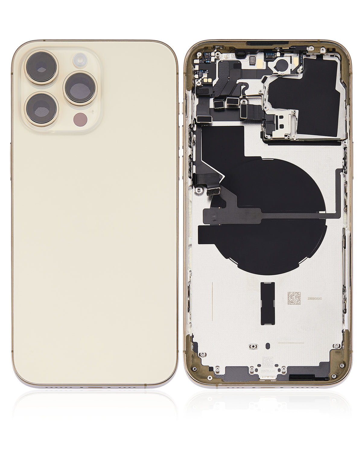 Back Housing W/ Small Parts For iPhone 14 Pro Max (US Version) (Used OEM Pull: Grade A) (Gold)