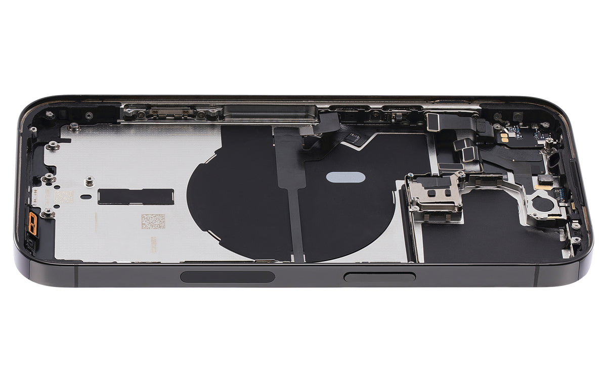 Back Housing W/ Small Parts For iPhone 14 Pro (US Version) (Used OEM Pull: Grade A) (Space Black)