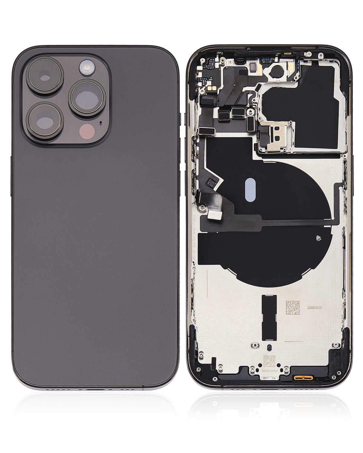 Back Housing W/ Small Parts For iPhone 14 Pro (US Version) (Used OEM Pull: Grade A) (Space Black)