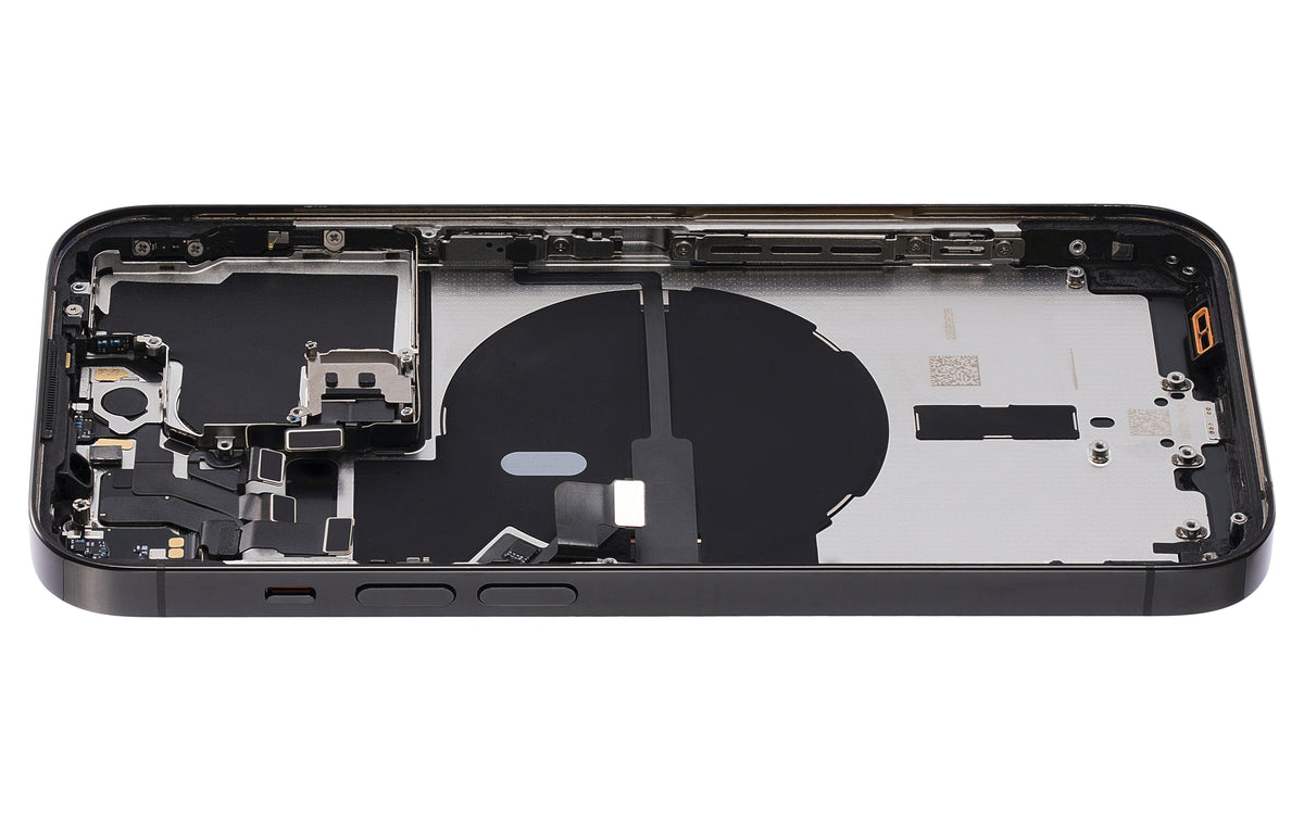 Back Housing W/ Small Parts For iPhone 14 Pro (US Version) (Used OEM Pull: Grade A) (Space Black)