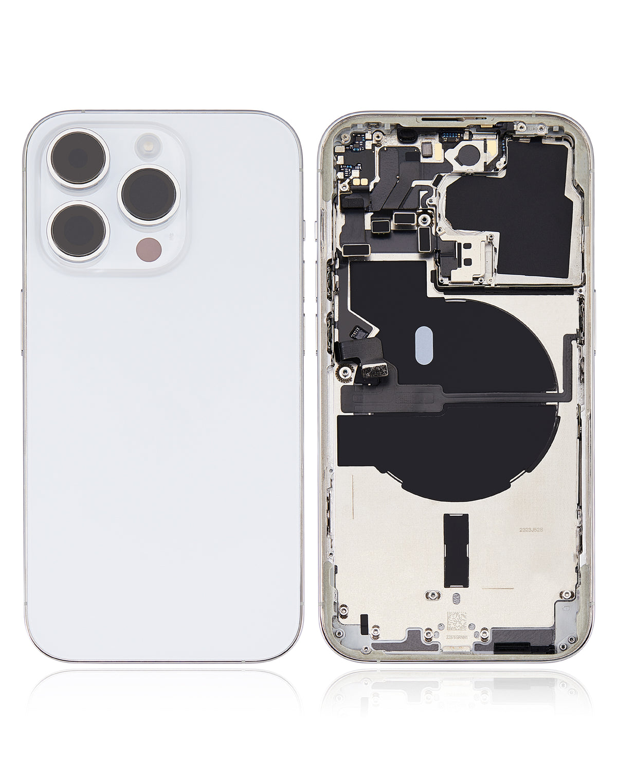 Back Housing W/ Small Parts For iPhone 14 Pro (US Version) (Used OEM Pull: Grade A) (Silver)