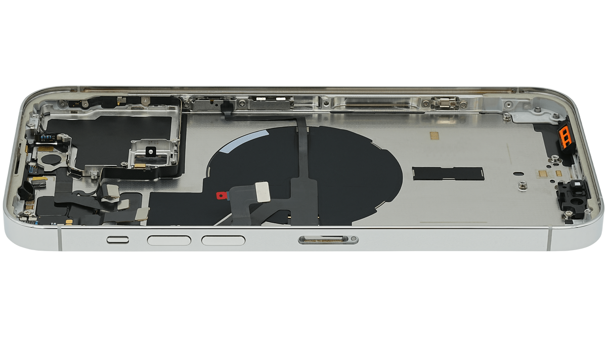 Back Housing W/ Small Parts For iPhone 14 Pro Max (EU / Global Version) (Used OEM Pull: Grade A) (Silver)