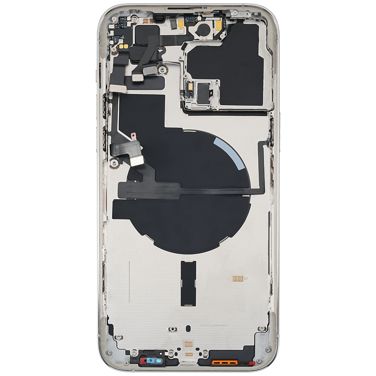 Back Housing W/ Small Parts For iPhone 14 Pro Max (EU / Global Version) (Used OEM Pull: Grade A) (Silver)