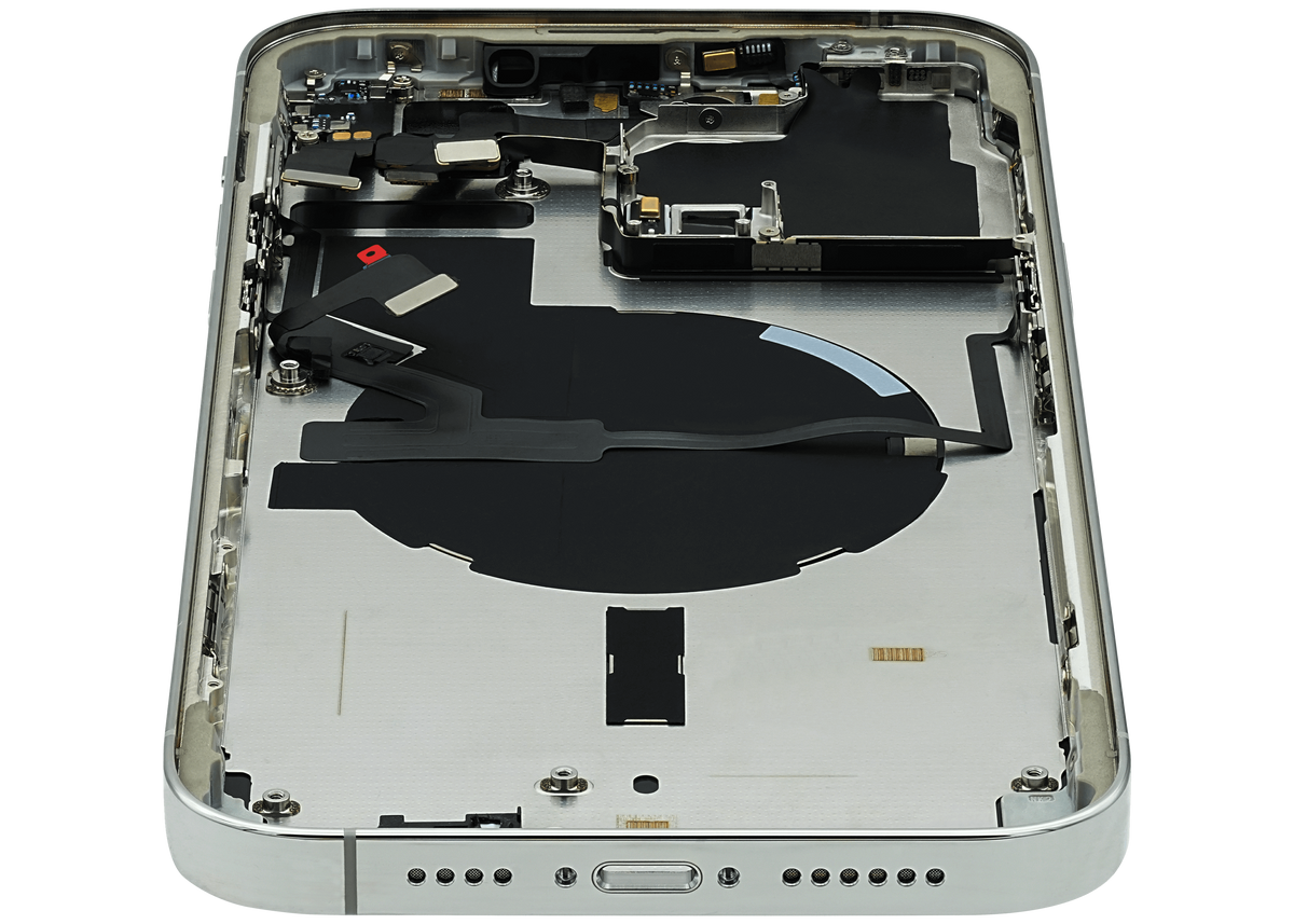 Back Housing W/ Small Parts For iPhone 14 Pro Max (EU / Global Version) (Used OEM Pull: Grade A) (Silver)