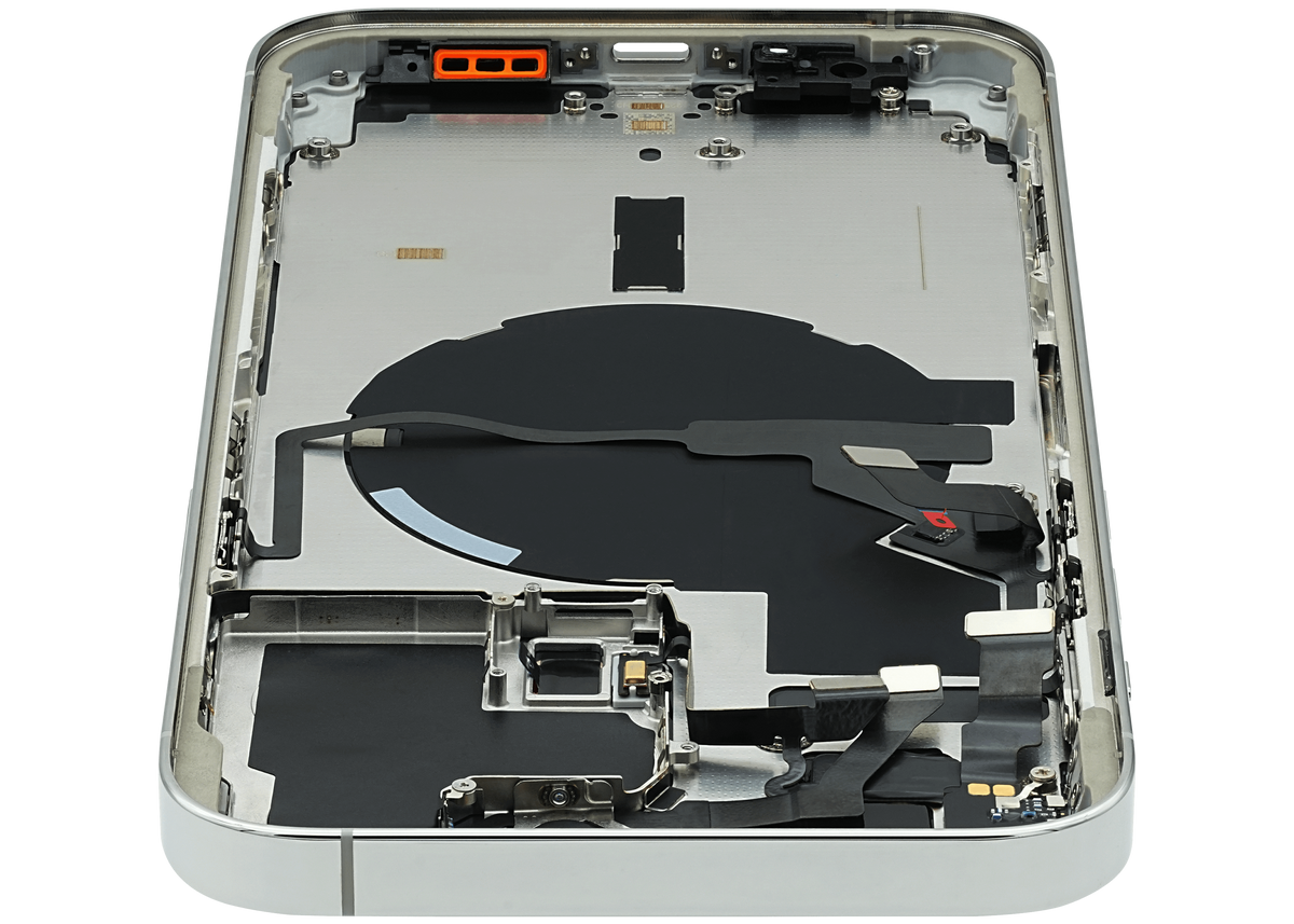 Back Housing W/ Small Parts For iPhone 14 Pro Max (EU / Global Version) (Used OEM Pull: Grade A) (Silver)