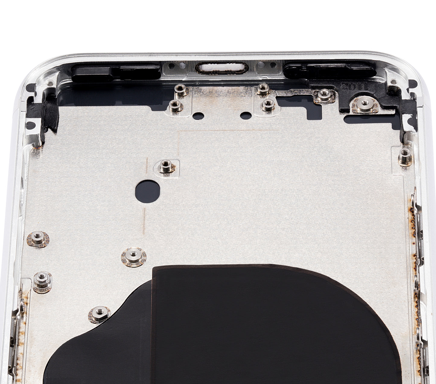 Back Housing W/ Small Components Pre-Installed For iPhone 8 (No Logo) (Aftermarket Plus) (Silver)