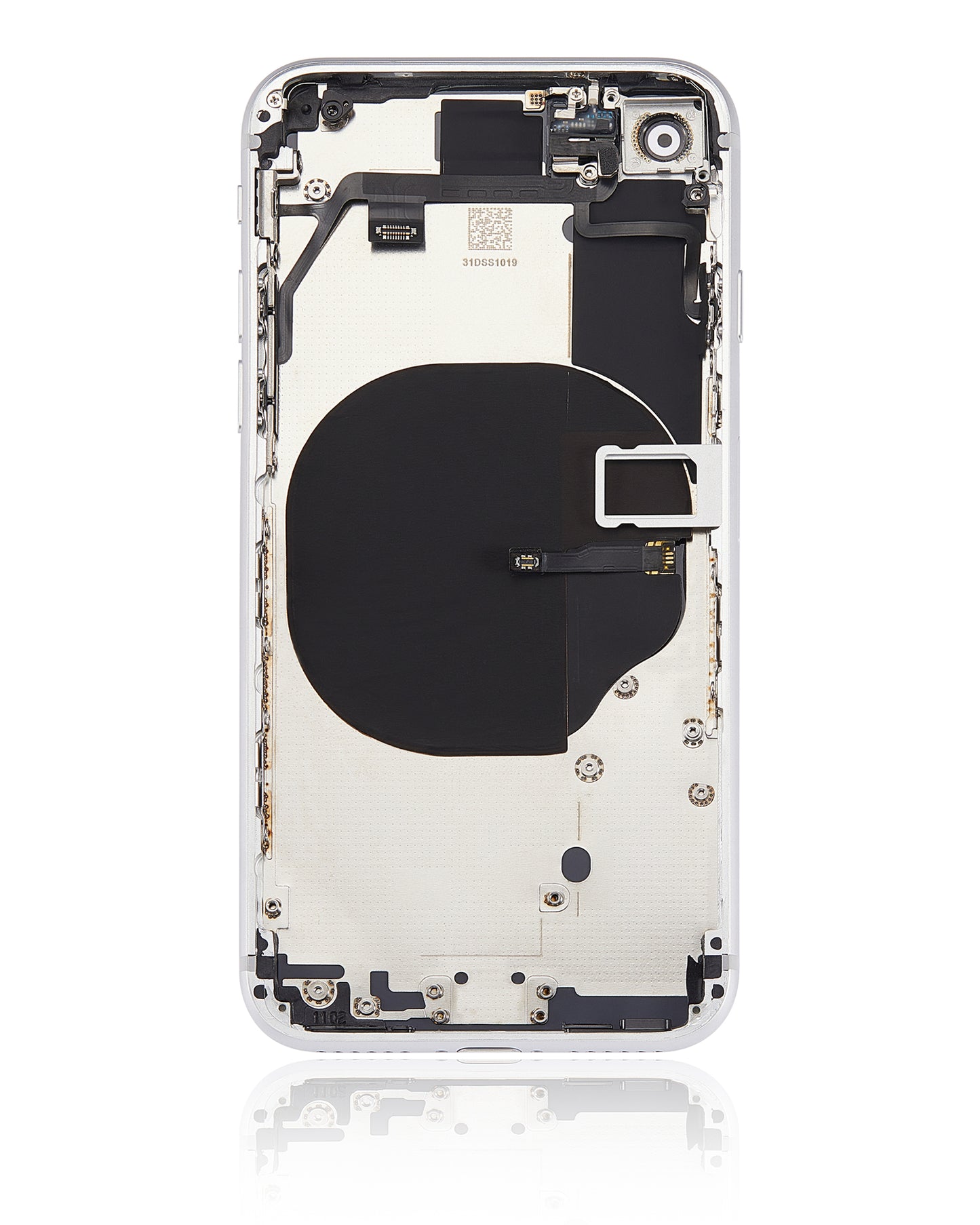 Back Housing W/ Small Components Pre-Installed For iPhone 8 (No Logo) (Aftermarket Plus) (Silver)