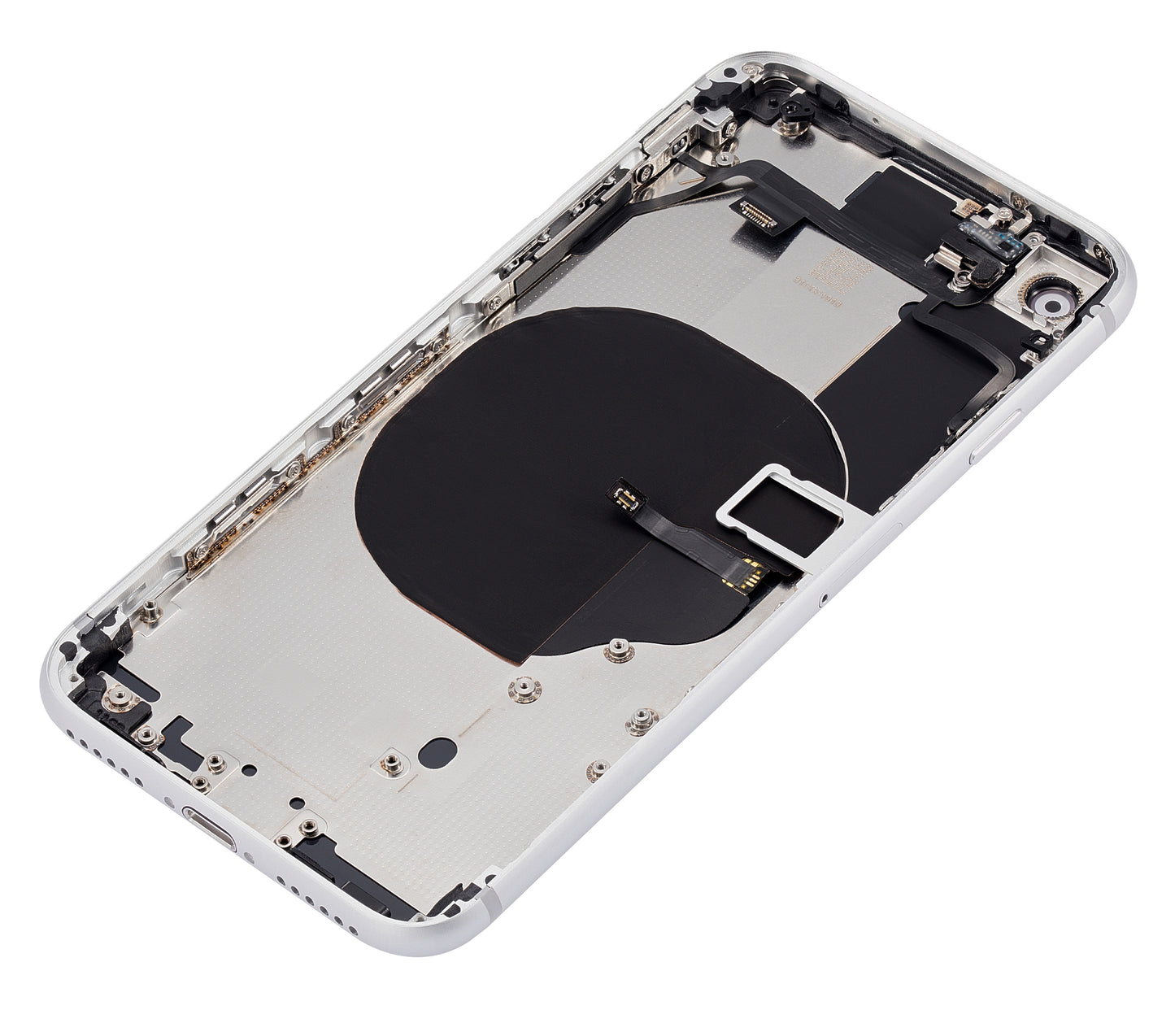 Back Housing W/ Small Components Pre-Installed For iPhone 8 (No Logo) (Aftermarket Plus) (Silver)