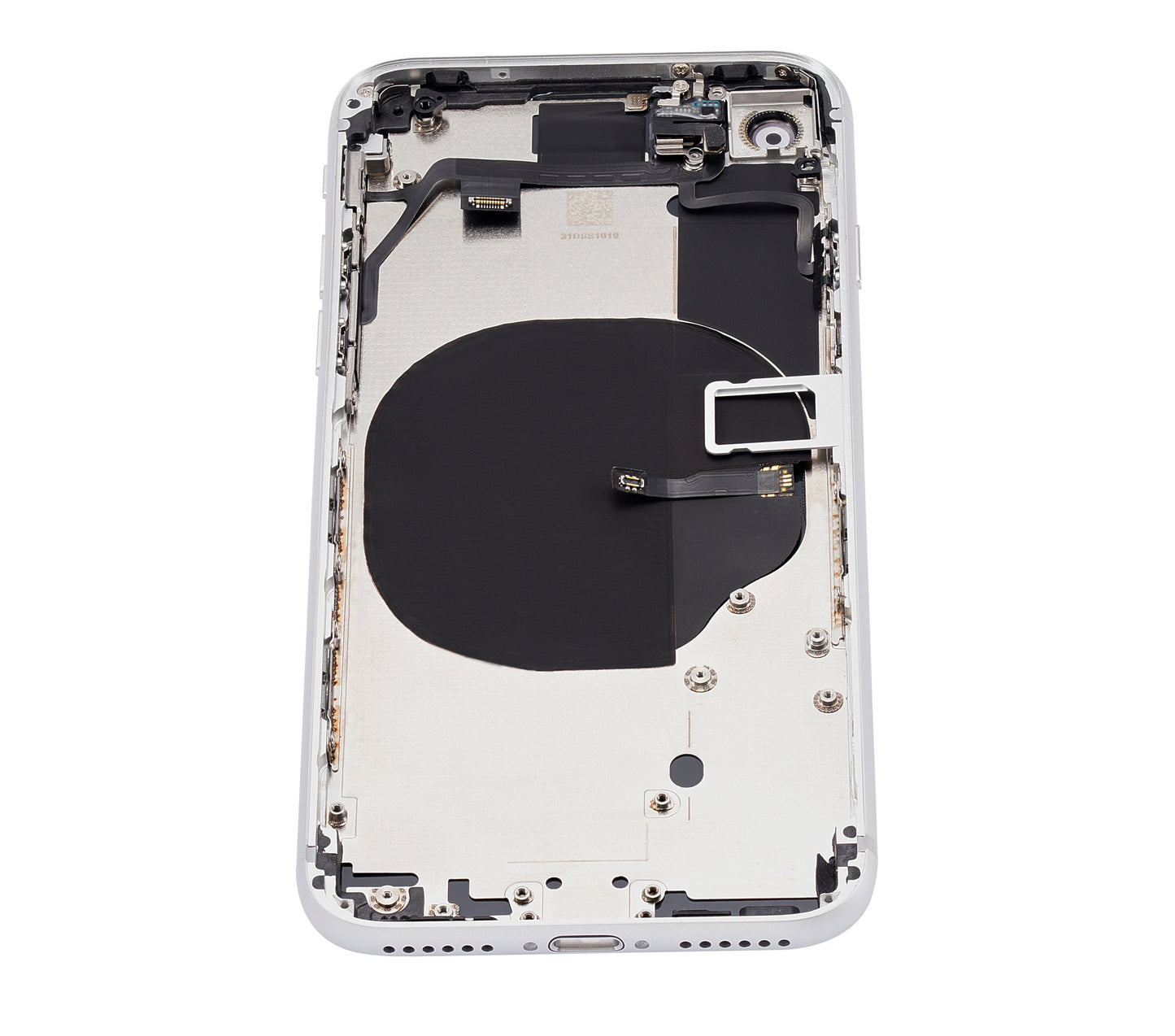 Back Housing W/ Small Components Pre-Installed For iPhone 8 (No Logo) (Aftermarket Plus) (Silver)