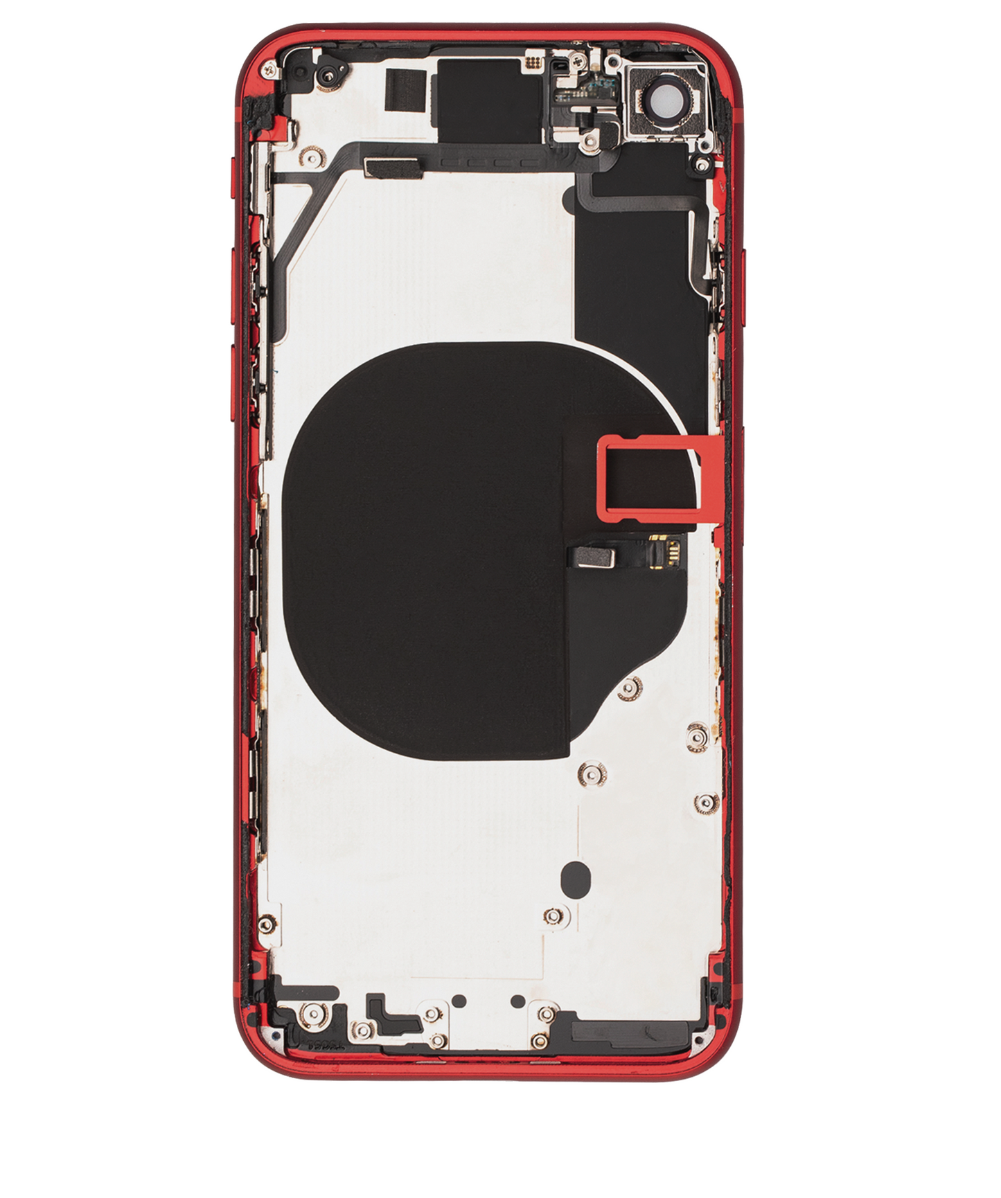 Back Housing W/ Small Components Pre-Installed For iPhone 8 (No Logo) (Aftermarket Plus) (Red)