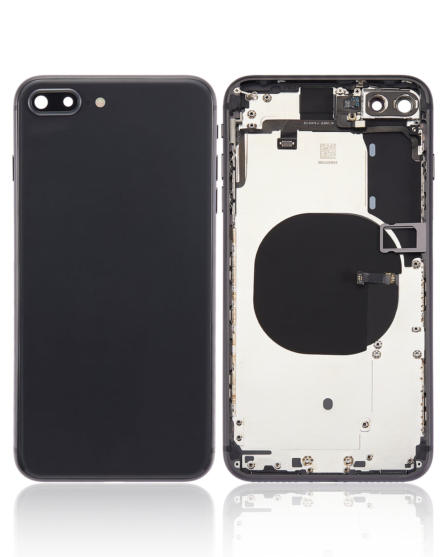 Back Housing W/ Small Components Pre-Installed For iPhone 8 Plus (No Logo) (Aftermarket Plus) (Space Gray)