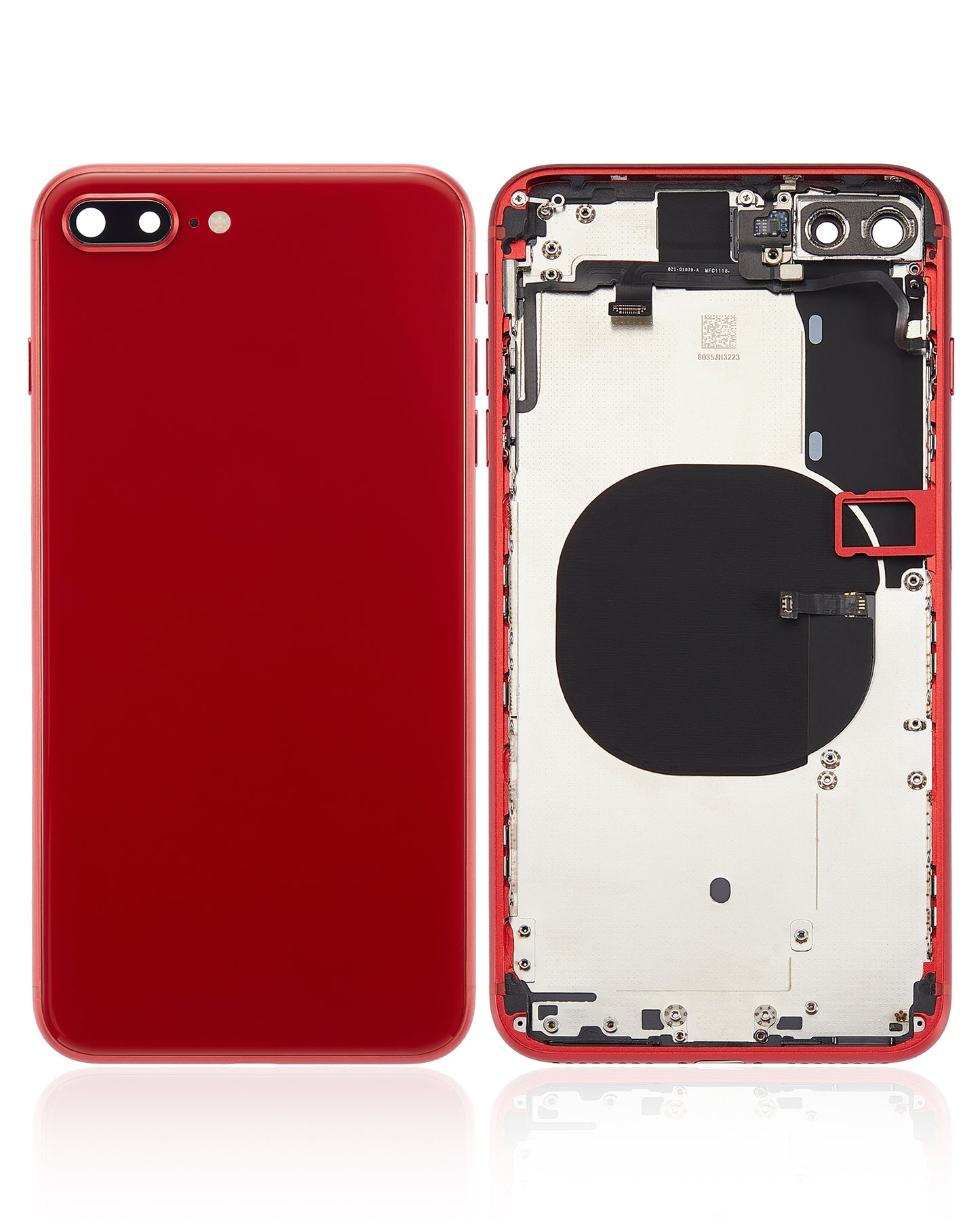 Back Housing W/ Small Components Pre-Installed For iPhone 8 Plus (No Logo) (Aftermarket Plus) (Red)