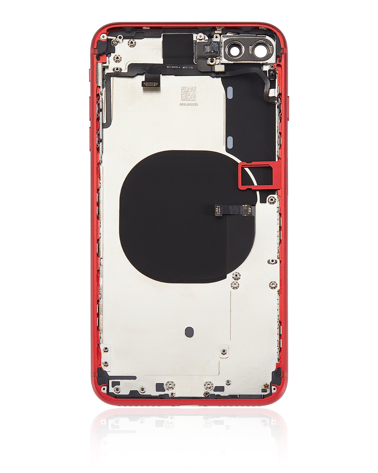 Back Housing W/ Small Components Pre-Installed For iPhone 8 Plus (No Logo) (Aftermarket Plus) (Red)