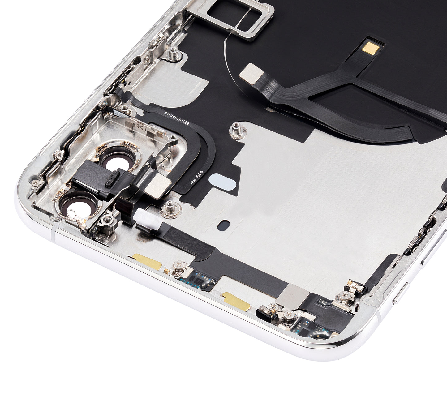 Back Housing W/ Small Components Pre-Installed For iPhone XS Max (No Logo) (Aftermarket Plus) (Silver)