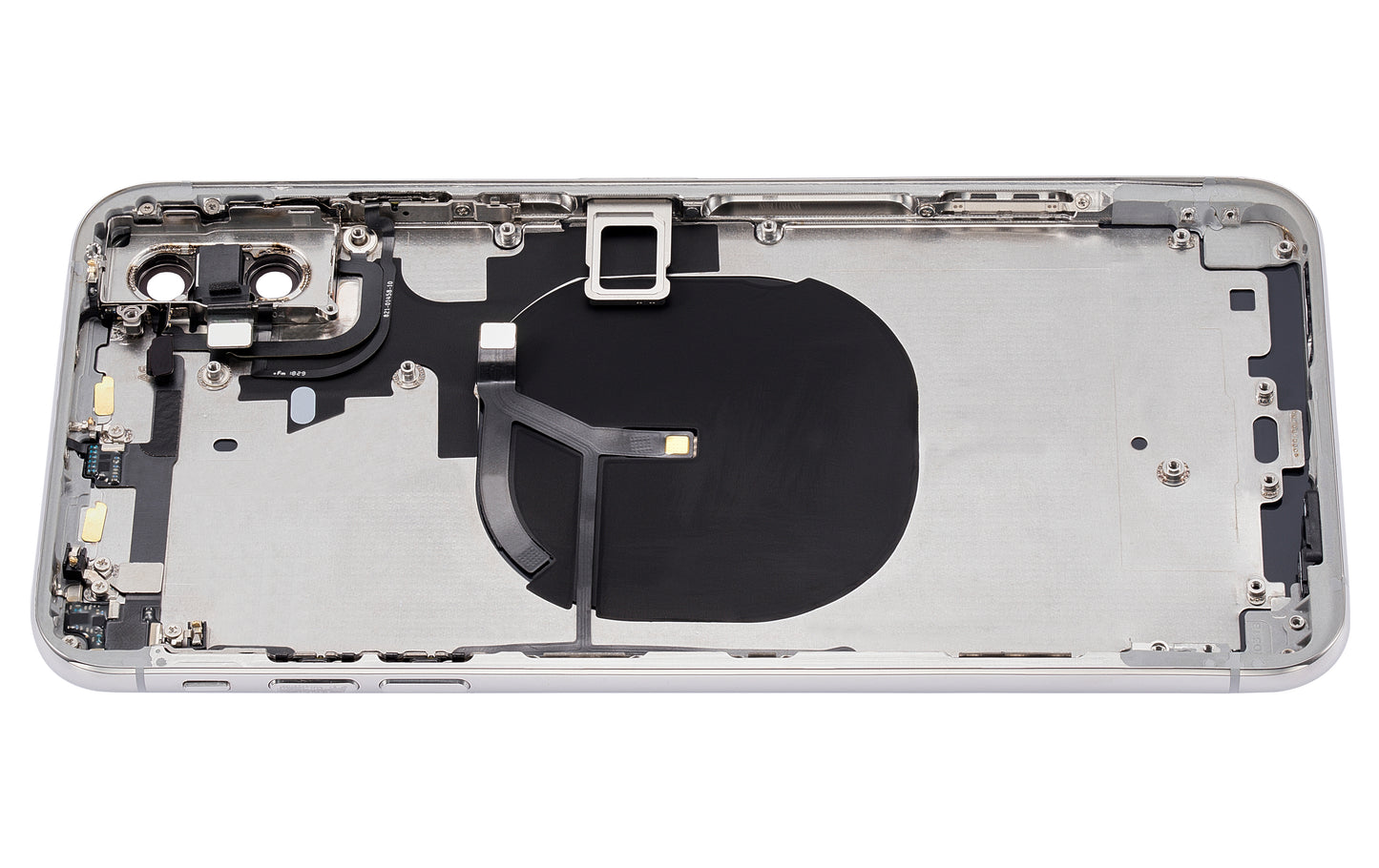 Back Housing W/ Small Components Pre-Installed For iPhone XS Max (No Logo) (Aftermarket Plus) (Silver)