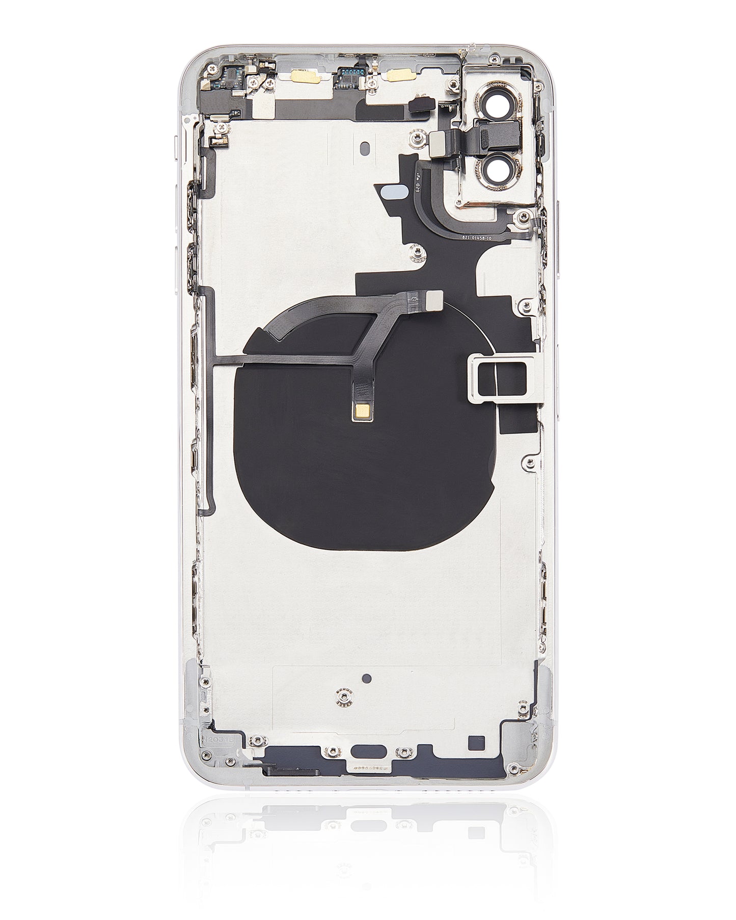 Back Housing W/ Small Components Pre-Installed For iPhone XS Max (No Logo) (Aftermarket Plus) (Silver)