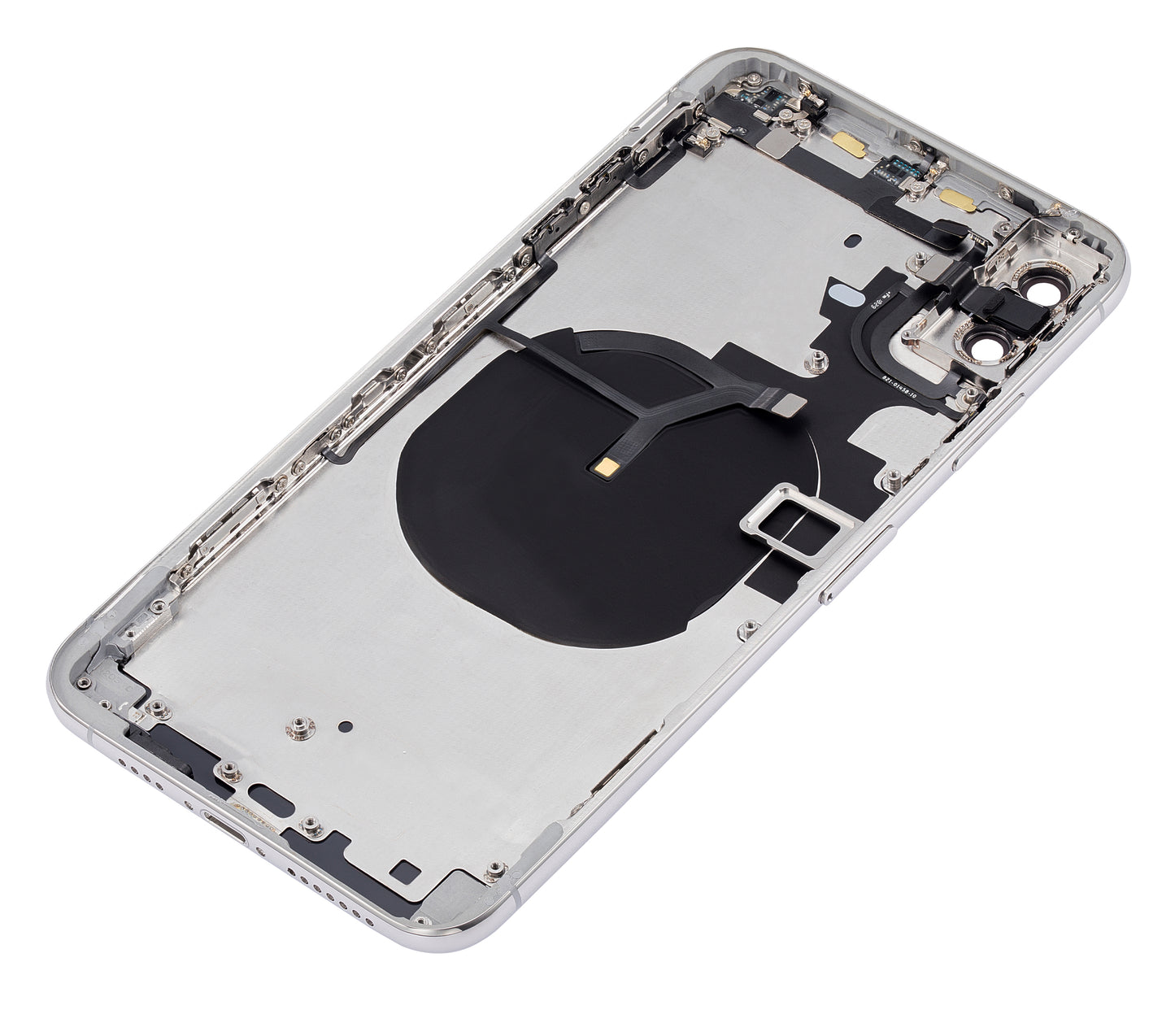 Back Housing W/ Small Components Pre-Installed For iPhone XS Max (No Logo) (Aftermarket Plus) (Silver)