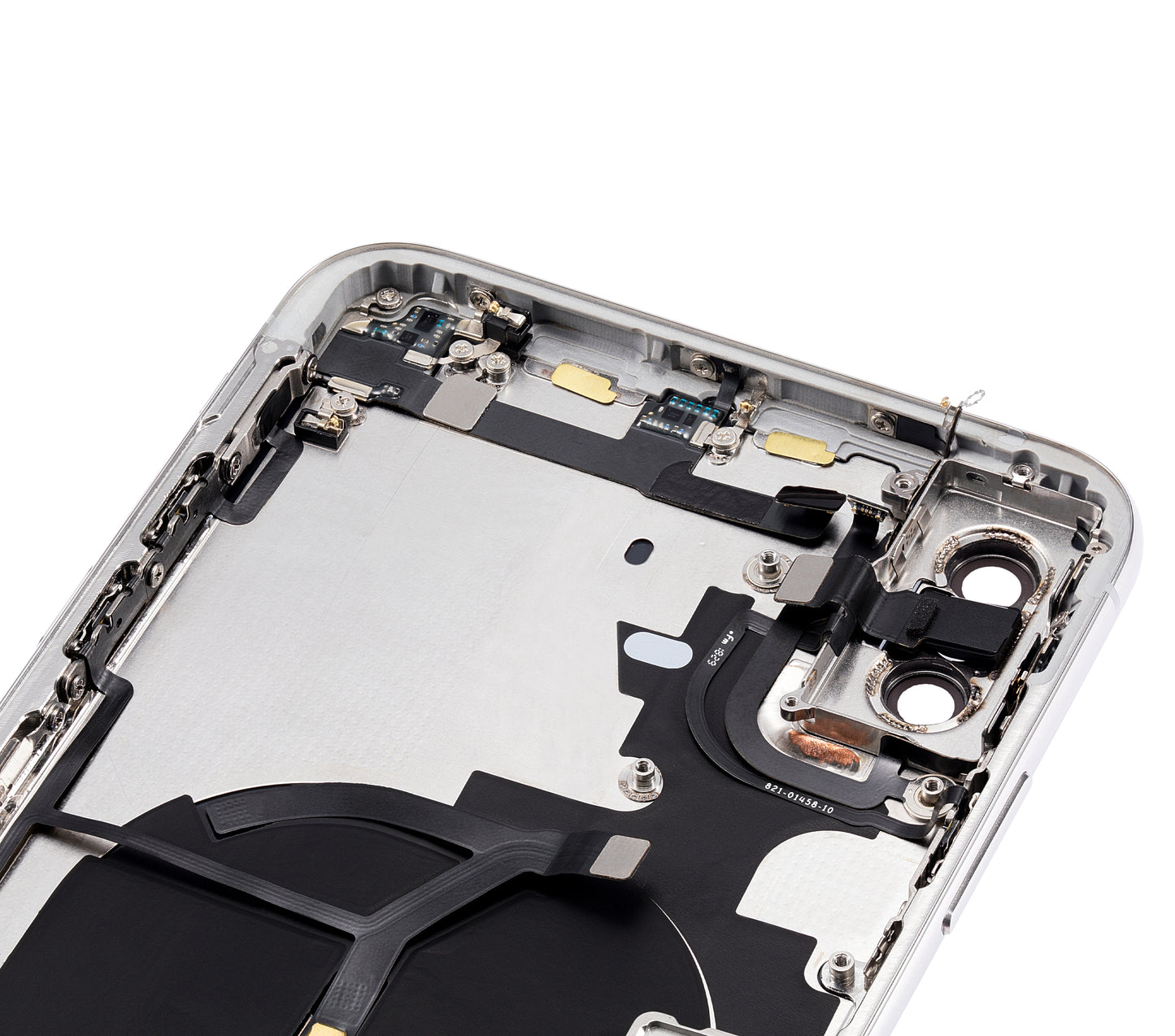 Back Housing W/ Small Components Pre-Installed For iPhone XS Max (No Logo) (Aftermarket Plus) (Silver)