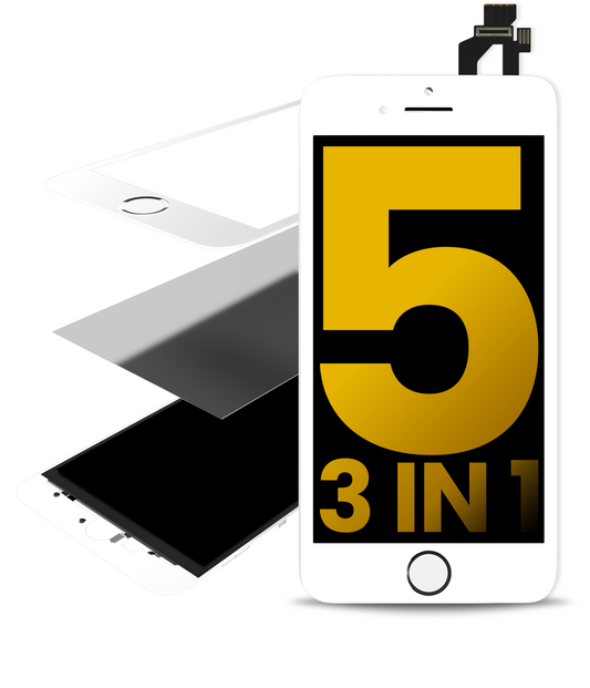 3 in 1 (Front Glass + Frame + OCA Pre-Installed) For iPhone 5 (2 Pack) (White)