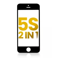 2 in 1 (Front Glass + Frame) For iPhone 5S (2 Pack) (Black)