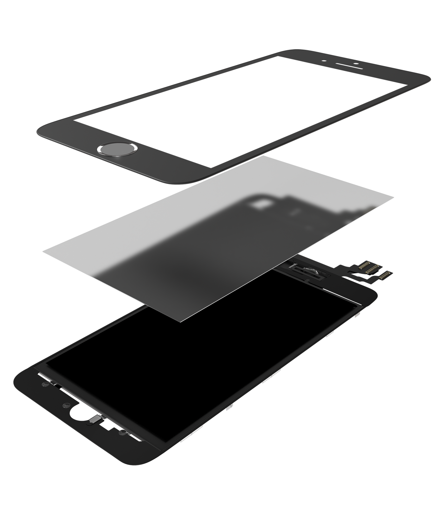 3 in 1 (Front Glass + Frame + OCA Pre-Installed) For iPhone 5S (2 Pack) (Black)