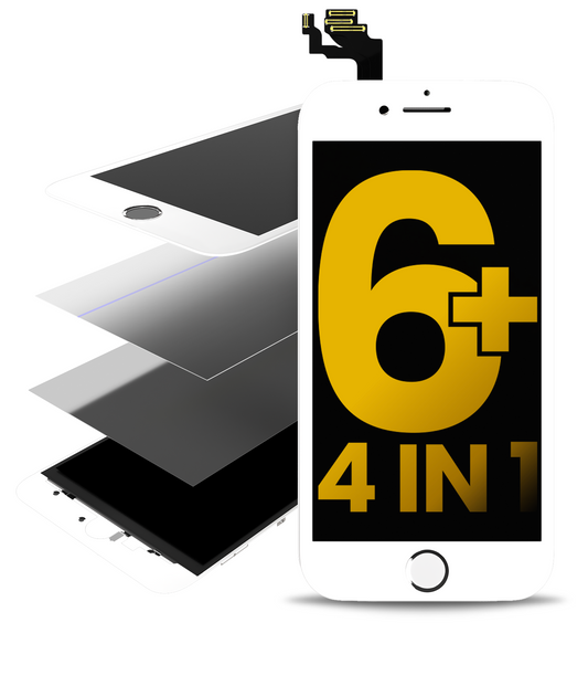 4 in 1 (Front Glass + Frame + Polarizer + OCA Pre-Installed) For iPhone 6 Plus (2 Pack) (White)