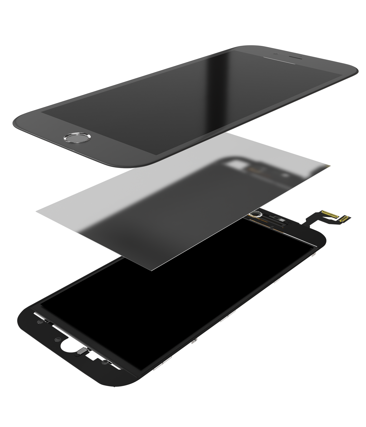 3 in 1 (Front Glass + Frame + OCA Pre-Installed) For iPhone 6S (2 Pack) (Black)
