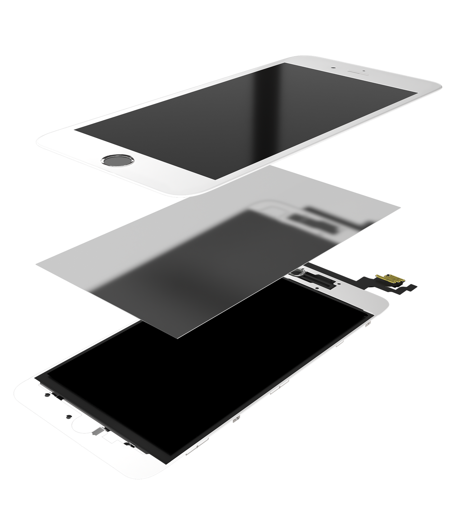 3 in 1 (Front Glass + Frame + OCA Pre-Installed) For iPhone 6S Plus (2 Pack) (White)