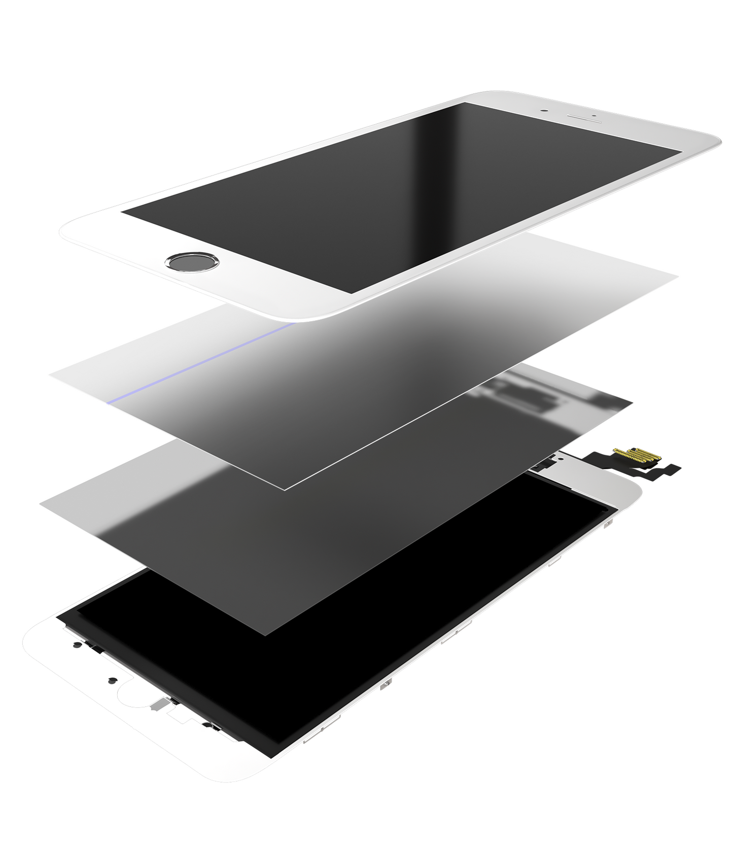 4 in 1 (Front Glass + Frame + Polarizer + OCA Pre-Installed) For iPhone 6S Plus (2 Pack) (White)