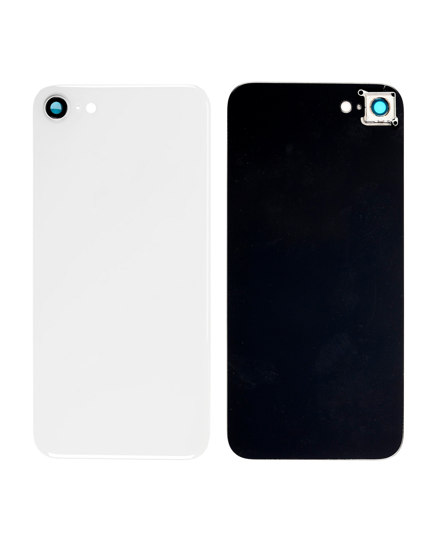 Back Cover Glass With Back Camera Lens For iPhone 8 (Aftermarket) (No Logo) (Silver)