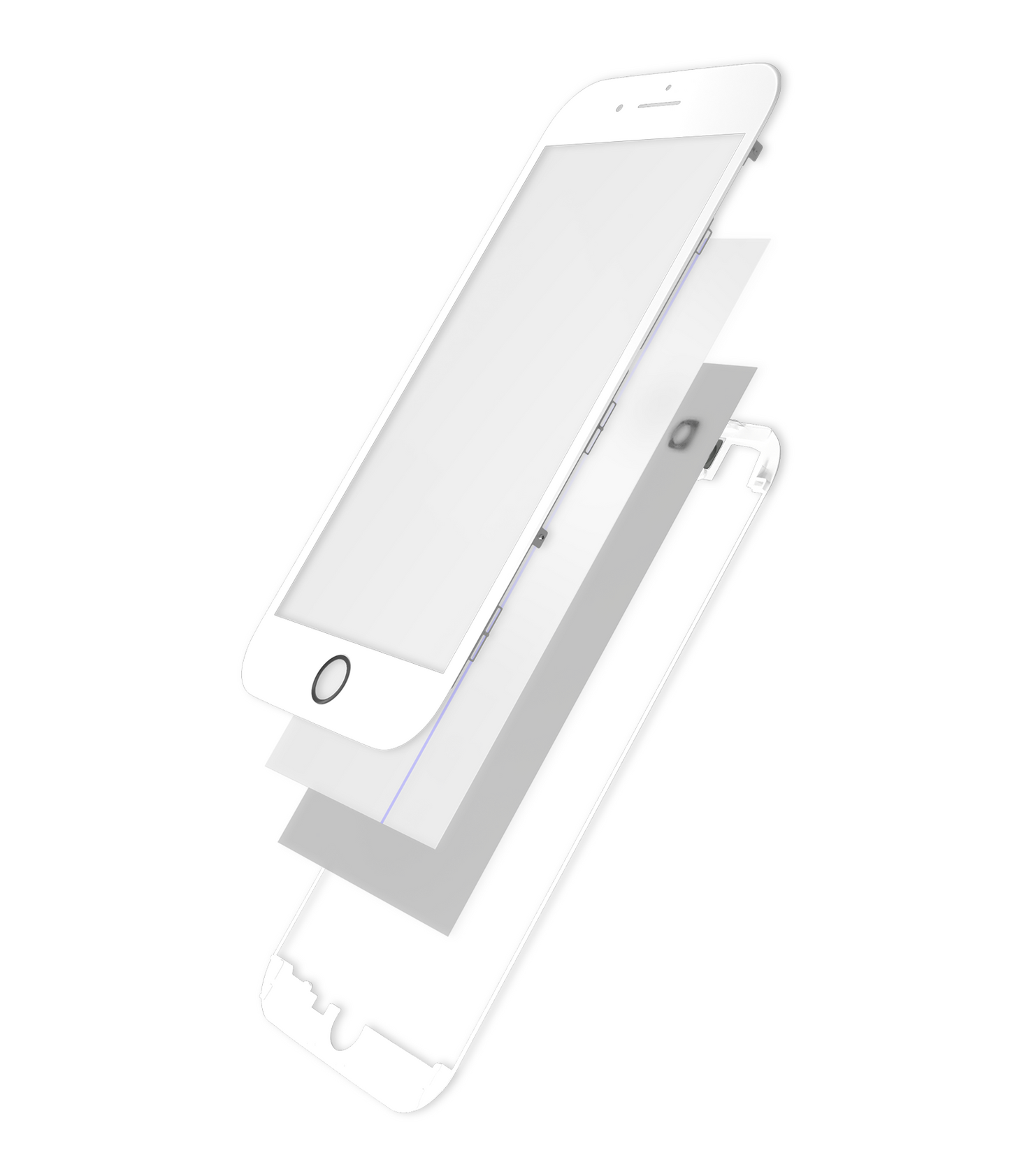 4 in 1 (Front Glass + Frame + Polarizer + OCA Pre-Installed) For iPhone 8 (2 Pack) (White)
