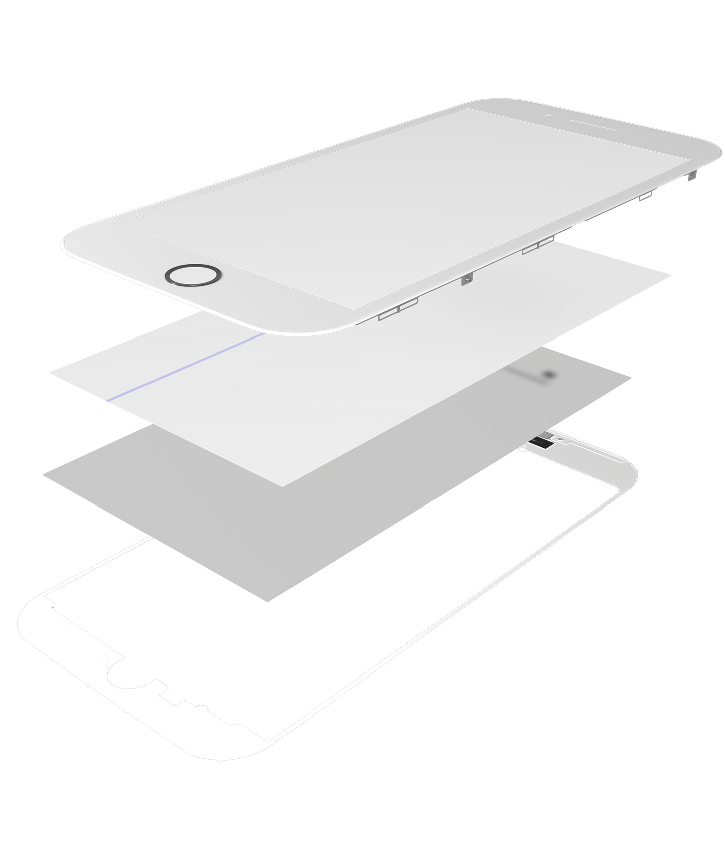 4 in 1 (Front Glass + Frame + Polarizer + OCA Pre-Installed) For iPhone 8 (2 Pack) (White)