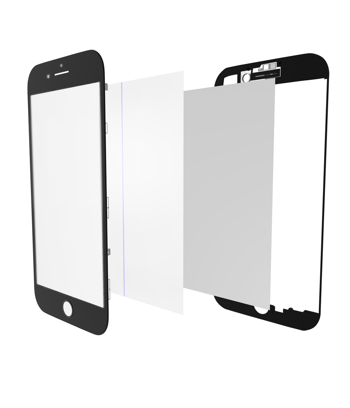 4 in 1 (Front Glass + Frame + Polarizer + OCA Pre-Installed) For iPhone 8 (2 Pack) (Black)