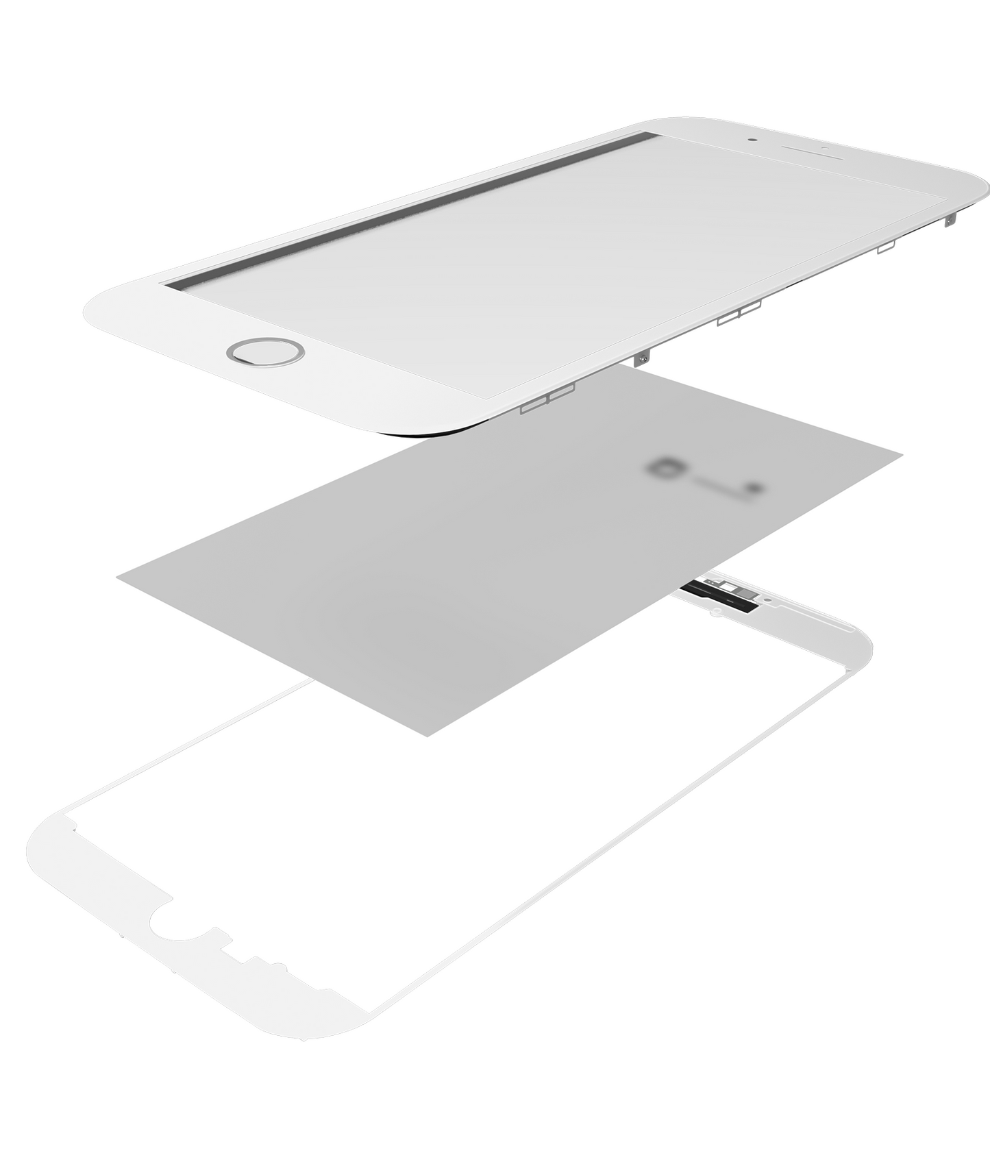 3 in 1 (Glass With OCA Pre-Installed + Frame) For iPhone 8 (OCA Master) (2 Pack) (White)