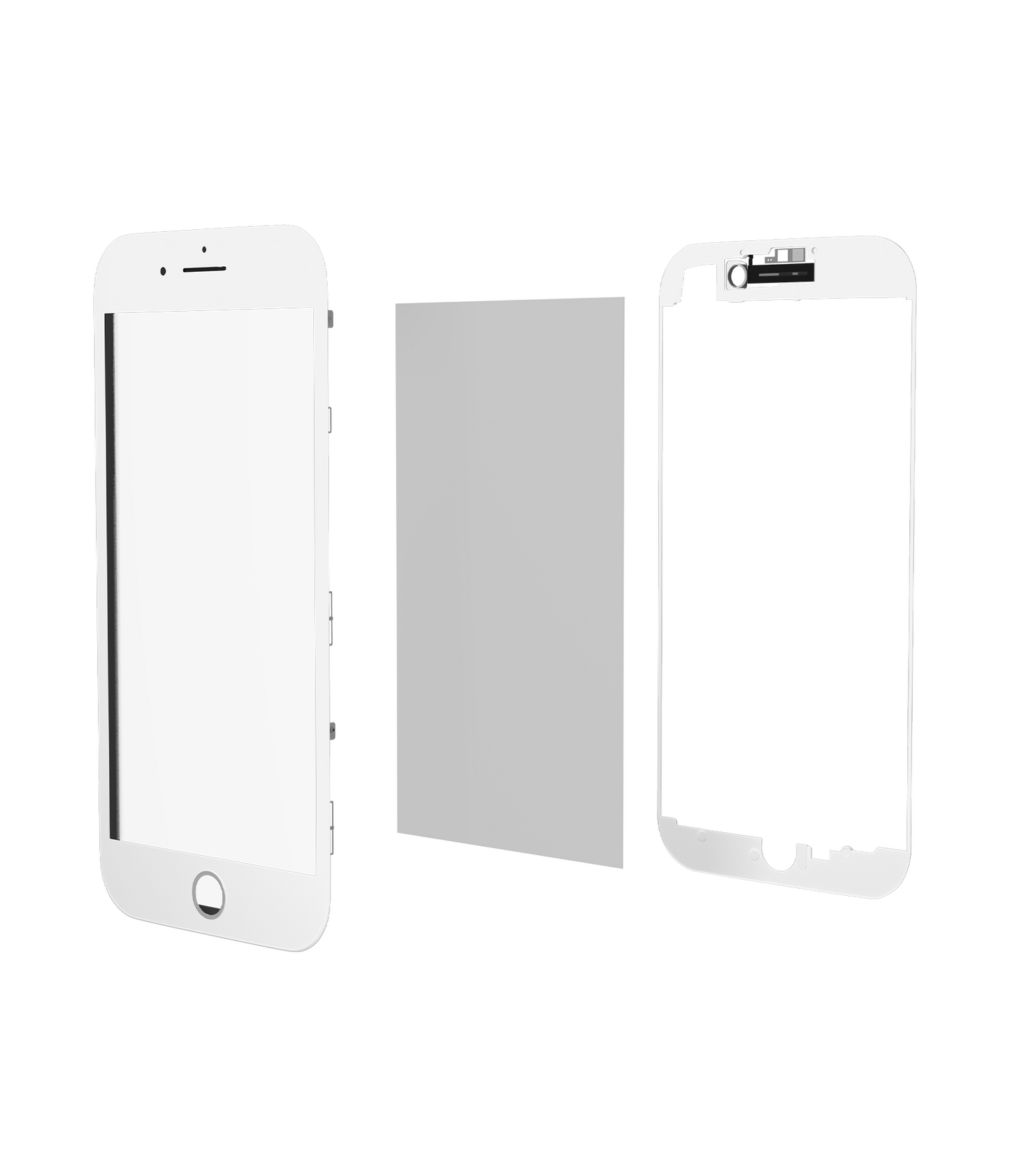3 in 1 (Glass With OCA Pre-Installed + Frame) For iPhone 8 (OCA Master) (2 Pack) (White)