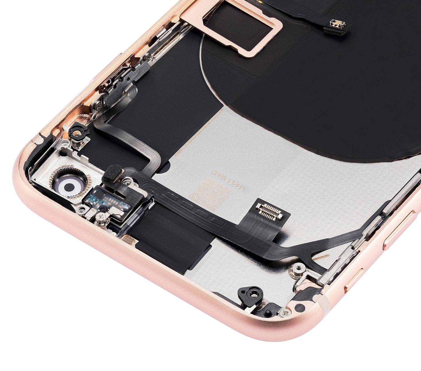 Back Housing W/ Small Components Pre-Installed For iPhone 8 (No Logo) (Aftermarket Plus) (Gold)